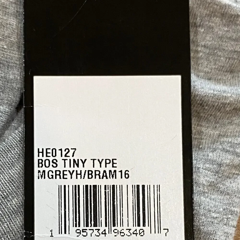 Adidas Badge of Sports Tiny Type Logo Tee T-Shirt Grey Heather Men's 2XL NWT - Picture 9 of 10